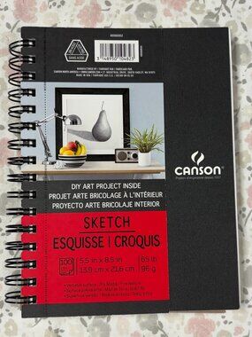 Canson Sketch Paper, 100 sheets, 65lb, 5.5 x 8.5 inch, Spiral bound
